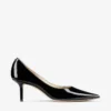 Love 65 Black Patent Leather Pumps with Jc Emblem