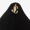 Love 65 Black Suede Pointed Pumps with Jc Emblem