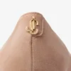 Love 85 Ballet-Pink Suede Pointed Pumps with Jc Emblem