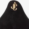 Love 85 Black Suede Pointed Pumps with Jc Emblem