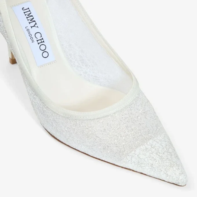 Love 85 Ivory Candyfloss Glitter Pumps
