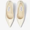 Love 85 Latte Patent Leather Pumps with Jc Emblem