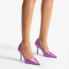 Love 85 Violet Orchid Satin Pumps