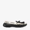 Manon F Black Tumbled Leather Loafers with Shearling