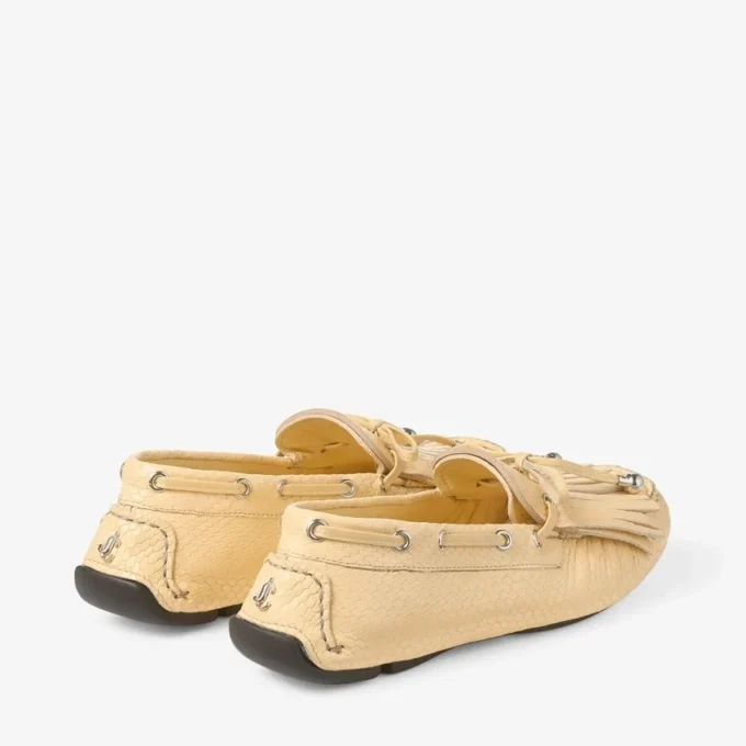 Manon F Corn Elaphe Printed Leather Loafers