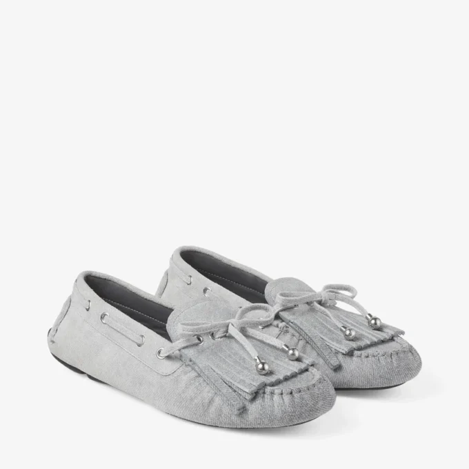 Manon F Dove Suede Denim Loafers