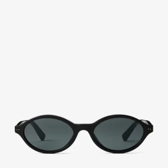 Marais Black and Grey Oval Acetate Sunglasses