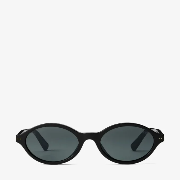 Marais Black and Grey Oval Acetate Sunglasses