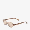 Marais Transparent Tan and Light Brown Oval  Acetate Sunglasses