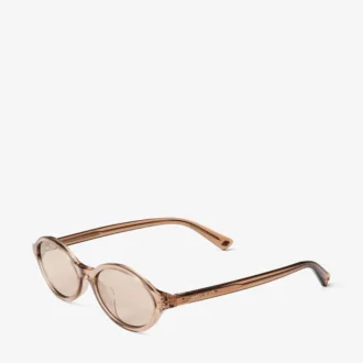 Marais Transparent Tan and Light Brown Oval  Acetate Sunglasses