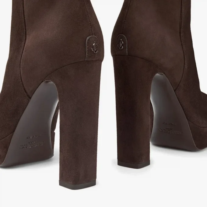 Marene Ankle Boot 120 Chocolate Suede Pumps