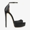 Max 150 Black Satin Sandal
