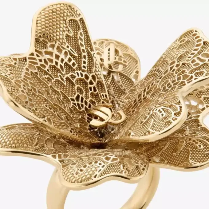 Maxi Corsage Ring Gold Finish Metal Corsage Ring