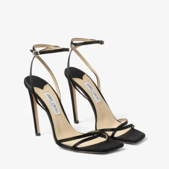 Metz 100 Black Satin Sandal