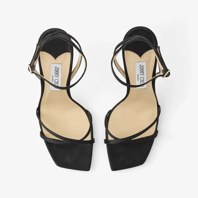 Metz 100 Black Satin Sandal