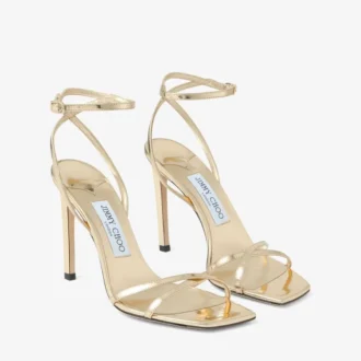 Metz 100 Gold Liquid Metal Leather Sandal