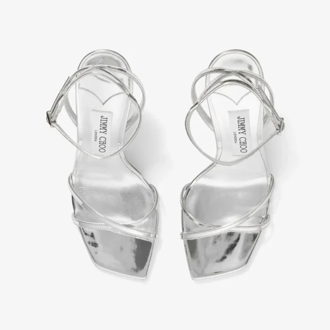 Metz 100 Silver Liquid Metal Leather Sandal
