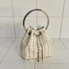 Micro Bon Bon Ivory Satin Mini Bag with All-Over Pearls