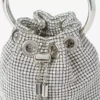 Micro Bon Bon Silver Crystal Mesh Bag with Metal Handle