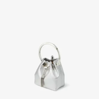 Micro Bon Bon Silver Metallic Nappa Mini Bag