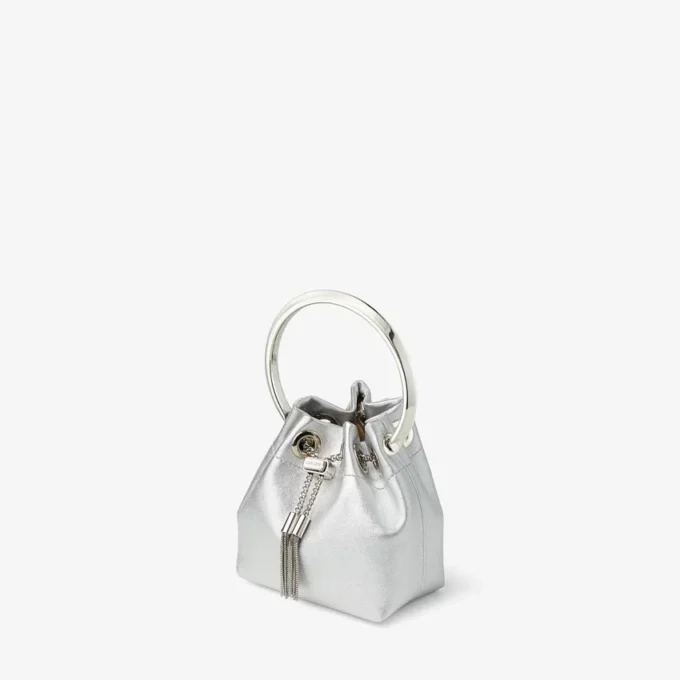 Micro Bon Bon Silver Metallic Nappa Mini Bag