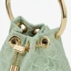Micro Bon Bon Verde Satin and Jimmy Choo Lace Mini Bucket Bag