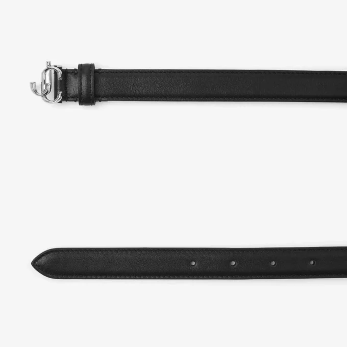 Mini Helina Black Smooth Leather Mini Belt