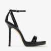 Moza Platform 120 Black Shiny Nappa Leather Sandals