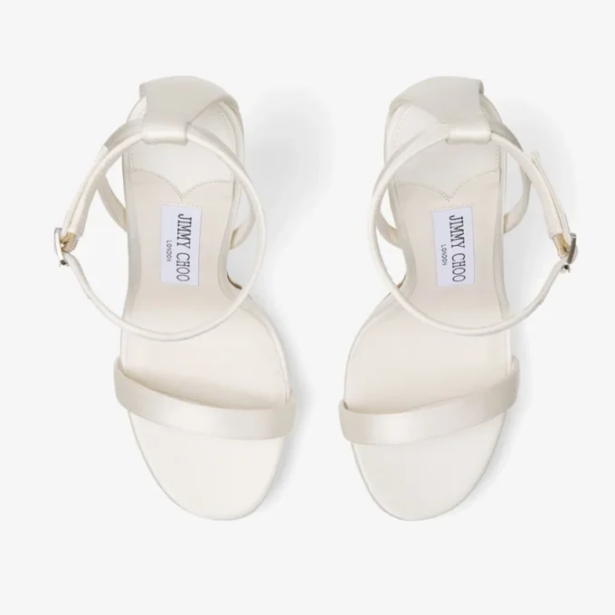 Moza Platform 120 Ivory Satin Sandals