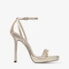 Moza Platform 120 Platinum Brilliance Fabric Sandals