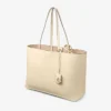 Nine2Five East-West Buttermilk Elaphe Printed Leather Tote Handbag