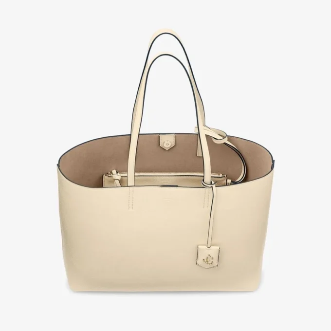 Nine2Five East-West Buttermilk Elaphe Printed Leather Tote Handbag
