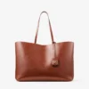 Nine2Five East-West Cognac Elaphe Printed Leather Tote Handbag
