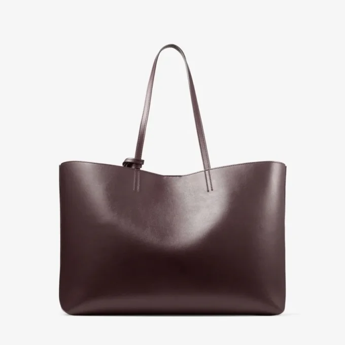 Nine2Five East-West Deep Merlot Smooth Calf Leather Tote Handbag