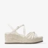 Nyra 60 Latte Nappa Leather Sandal Wedges