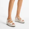 Nyra 60 Latte Nappa Leather Sandal Wedges
