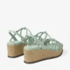 Nyra 60 Verde Nappa Leather Sandal Wedges