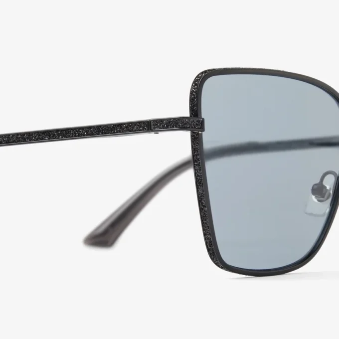 Orli Matte Black Square Sunglasses