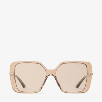 Pati Transparent Tan Square Sunglasses