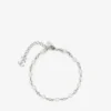 Pearl Crystal Anklet Silver-Finish Metal Anklet with Pearl, Crystal and Jc Monogram Charms