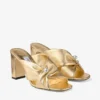 Rafi 85 Gold Metallic Nappa Leather Sandals