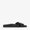 Rafi Flat Black Soft Glove Leather Flat Sandals
