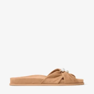 Rafi Flat Toffee Suede Flat Sandals