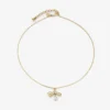 Ribbon Pendant Necklace Gold Metal Pendant Necklace with Ribbon and Pearl