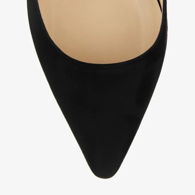 Romy 100 Black Suede Pointy Toe Pumps