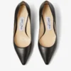 Romy 60 Black Kid Leather Pointed-Toe Pumps