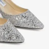Romy 60 Champagne Coarse Glitter Fabric Pointed Pumps