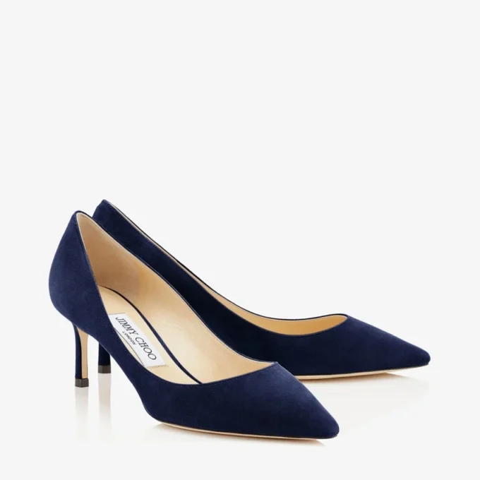 Romy 60 Navy Suede Pointed Pumps