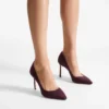 Romy 85 Deep Merlot Tonal Suede Pumps