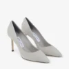 Romy 85 Dove Tonal Suede Pumps